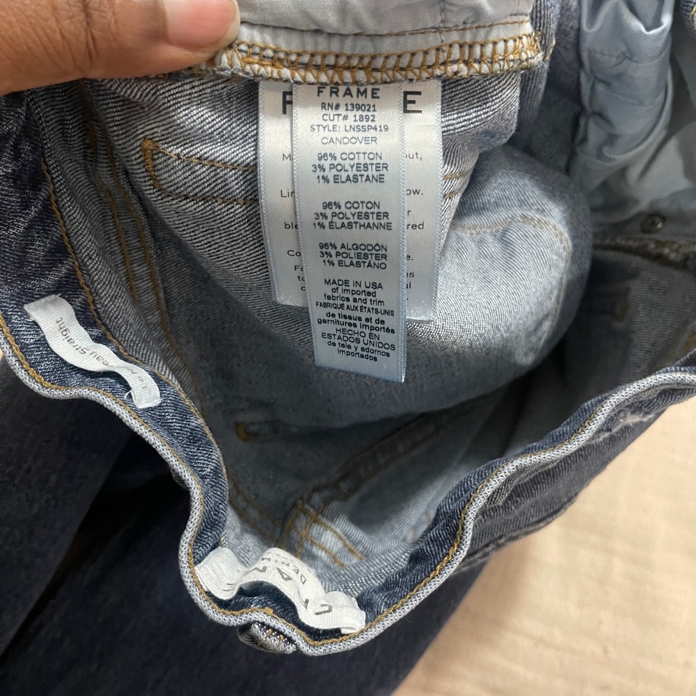 Frame Womens Jeans Size 25 Blue Le Nouveau Straight Distressed Denim Bottoms - Picture 9 of 12